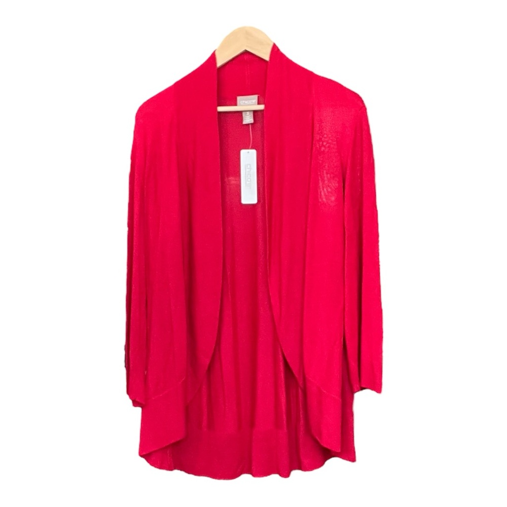 Chicos Red Cardigan -Size 3 (US 16)